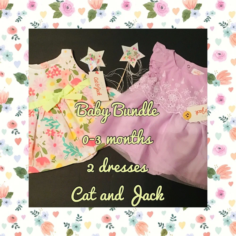 🐱NWT 2 DRESS BUNDLE 0-3 MONTHS - Picture 1 of 8